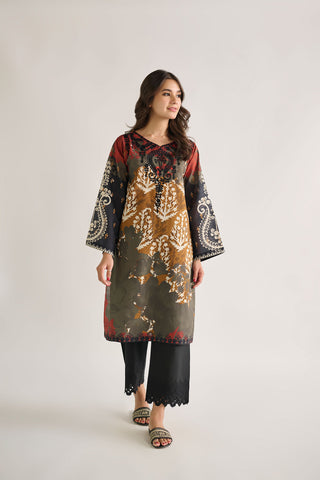 DC-0447 MUSTARD EMBROIDERED KURTA