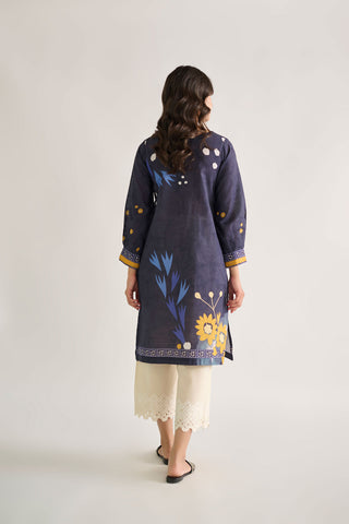 DC-0448 BLUE DIGITAL PRINTED KURTA