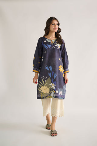 DC-0448 BLUE DIGITAL PRINTED KURTA