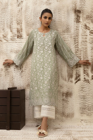 DC-0467 GREEN DYED EMBROIDERED KURTA