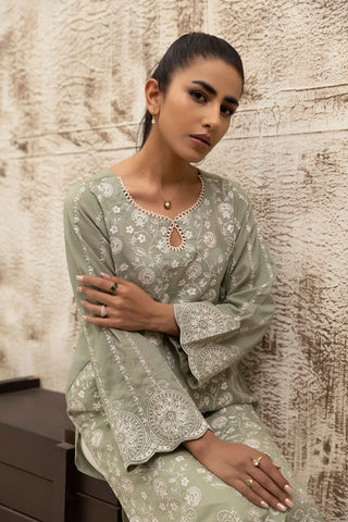 DC-0467 GREEN DYED EMBROIDERED KURTA