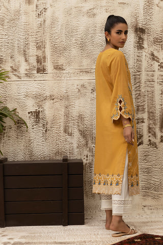 DC-0470 MUSTARD DYED EMBROIDERED KURTA