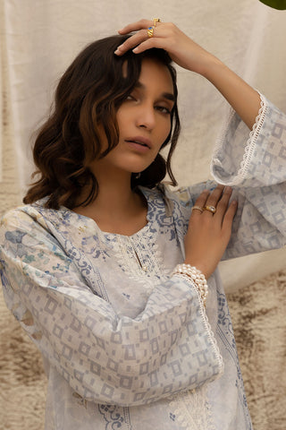 DC-0482 L-GREY EMBROIDERED KURTA