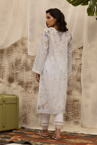 DC-0482 L-GREY EMBROIDERED KURTA