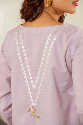 DC-2009 L-PURPLE 2PCS EMBROIDERED KURTA WITH TROUSER