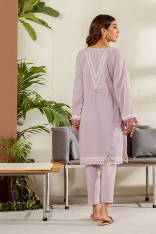 DC-2009 L-PURPLE 2PCS EMBROIDERED KURTA WITH TROUSER