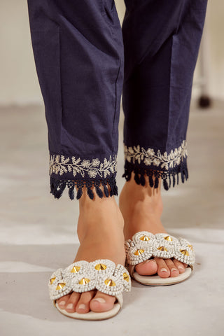 DC-2014 NAVY BLUE 2PCS EMBROIDERED KURTA WITH TROUSER