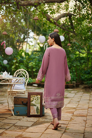 DC-2029 MAUVE 2PCS EMBROIDERED KURTA WITH TROUSER