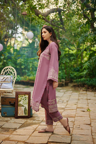 DC-2029 MAUVE 2PCS EMBROIDERED KURTA WITH TROUSER