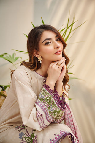 DC-2032 BEIGE 2PCS EMBROIDERED KURTA WITH DUPATTA