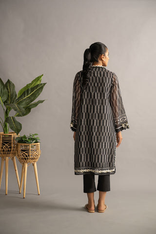 DC-2074 BLACK MUNAR 2PCS EMBROIDERED KURTA WITH TROUSER
