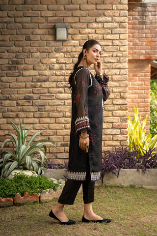 DC-2095 BLACK 2PCS  EMBROIDERED KURTA WITH TROUSER