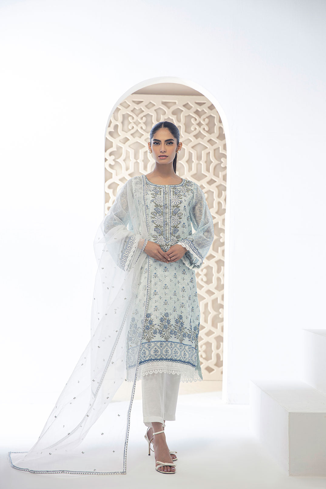 DD-0953 OFF WHITE DUPATTA