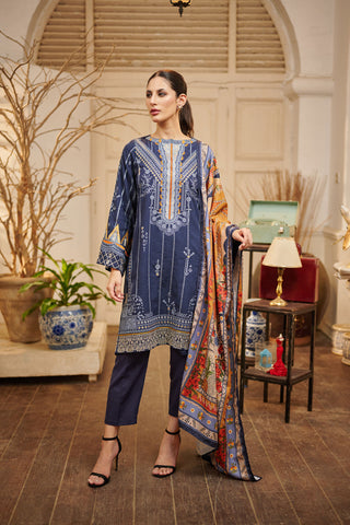 NAVY BLUE KHADDAR  3PCS