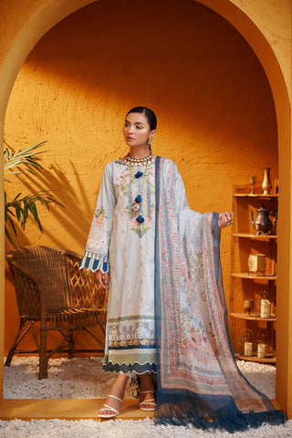 DU-3084 SKY BLUE LAWN  3PCS