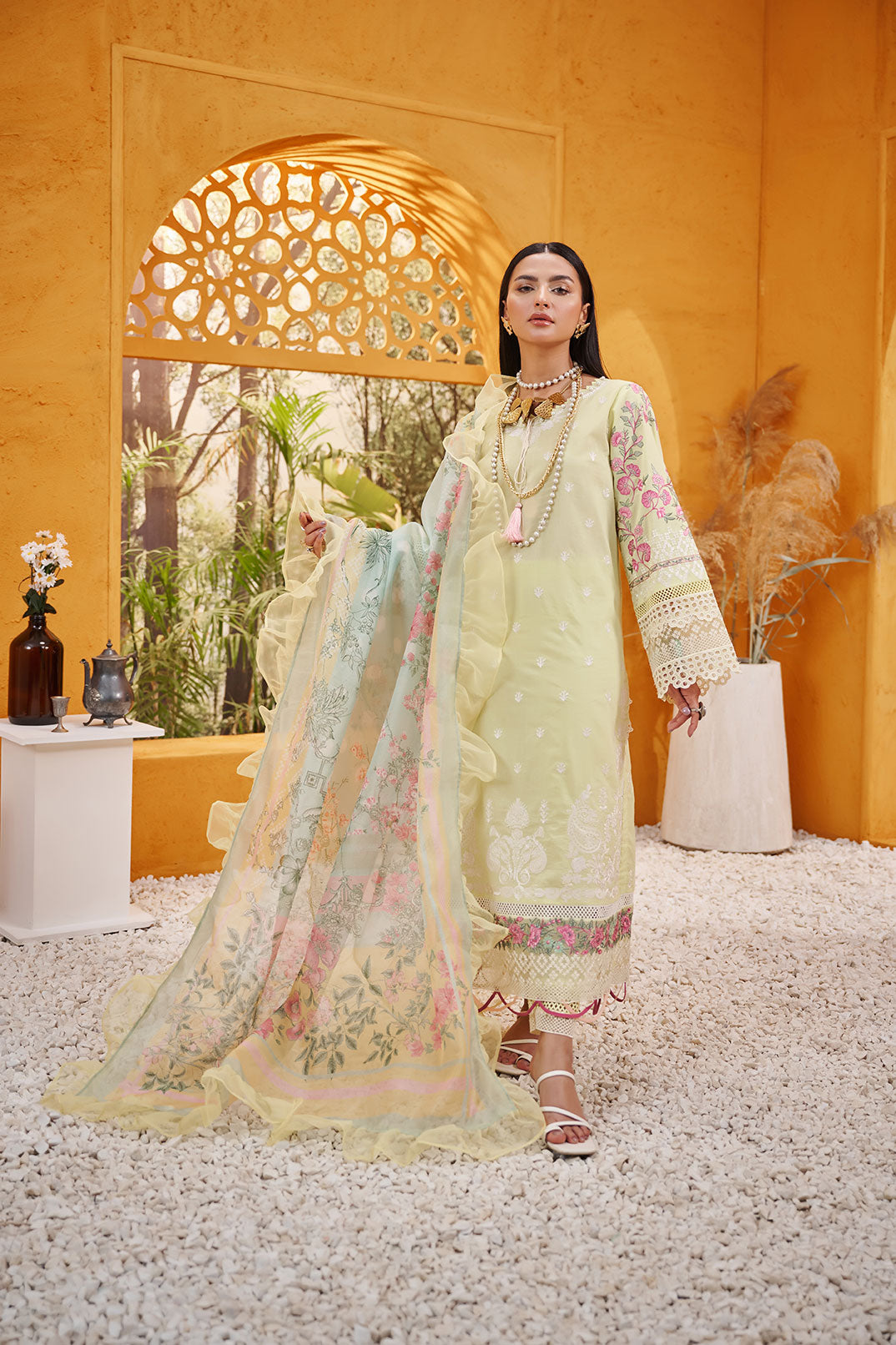 DU-3087 LEMON YELLOW LAWN  3PCS