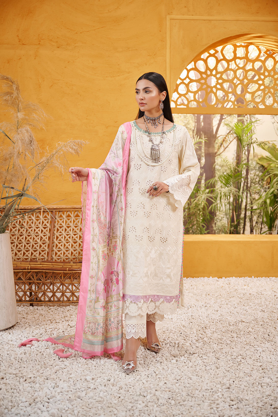 DU-3088 OFF WHITE LAWN  3PCS