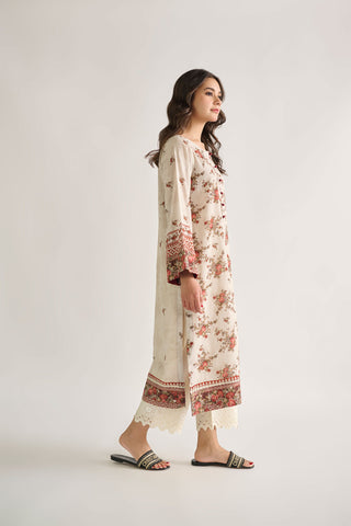 DC-0463 BEIGE EMBROIDERED KURTA