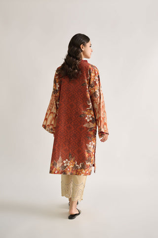 DC-0464 ORANGE DIGITAL PRINTED KURTA