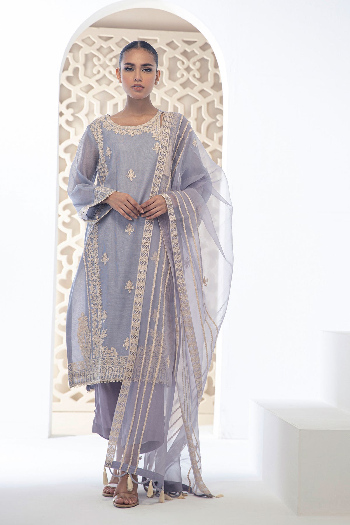 DD-0963 L-PURPLE DUPATTA