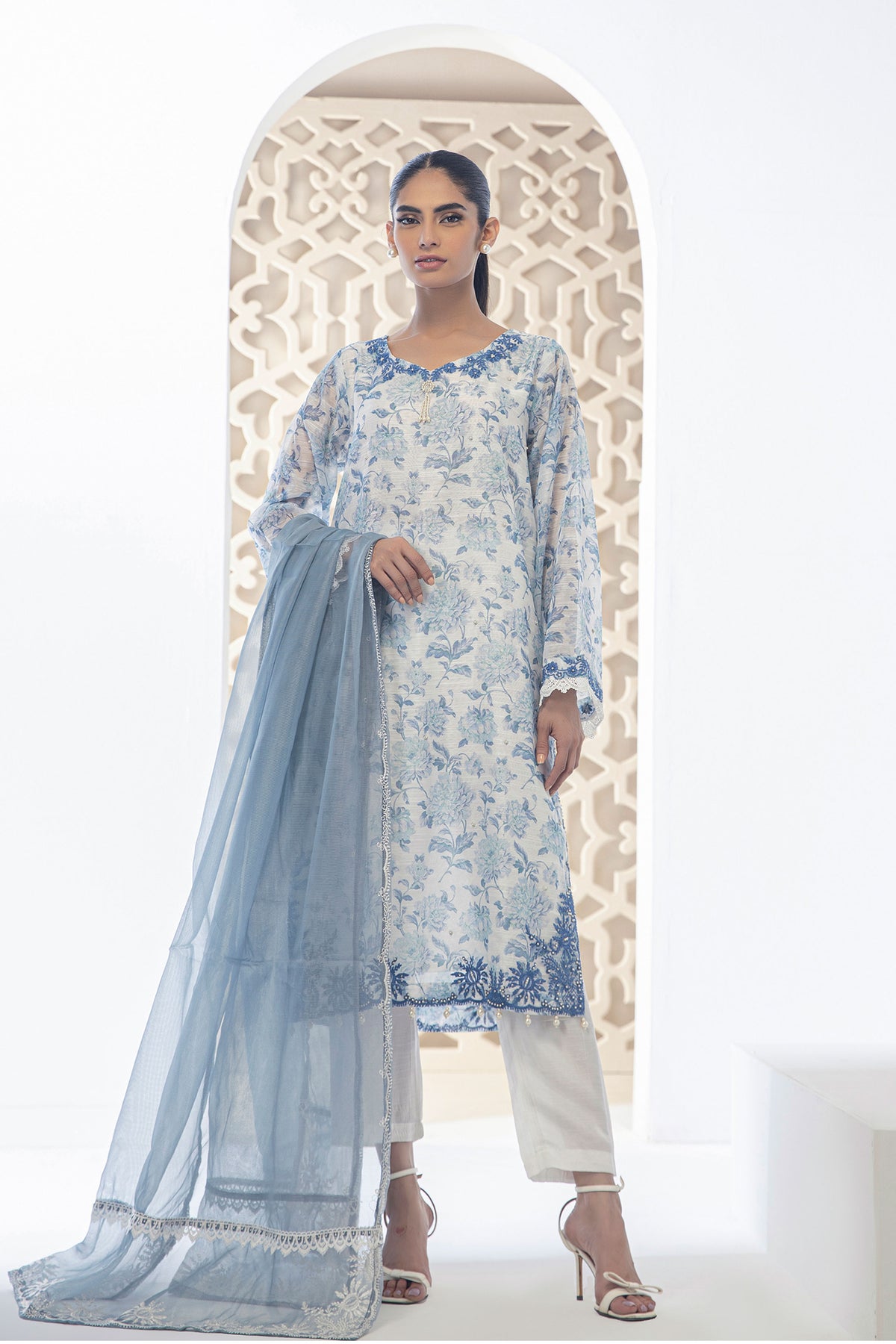 DD-0954  GREY DUPATTA