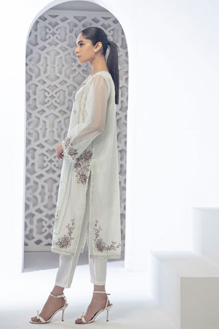 DA-2111 L-GREEN EMBROIDERED KURTA
