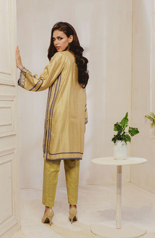 DA-1271 BEIGE EMBROIDERED KURTA