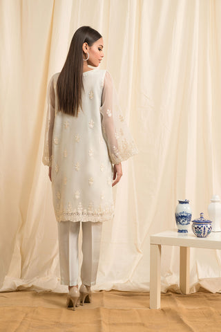 DA-1285 GREEN EMBROIDERED KURTA