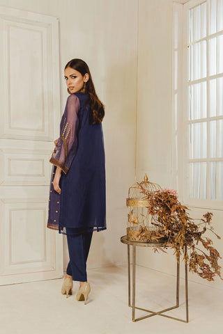 DA-1304 Blue EMBROIDERED KURTA