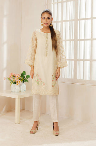 DA-1330 BEIGE EMBROIDERED KURTA