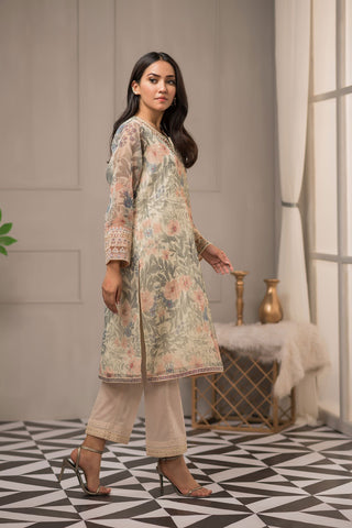DA-1412 Beige EMBROIDERED KURTA