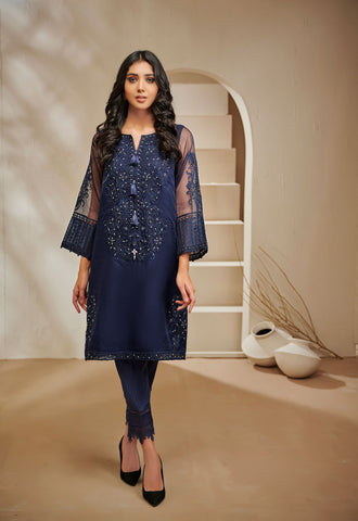 DA-1448 N-BLUE EMBROIDERED KURTA