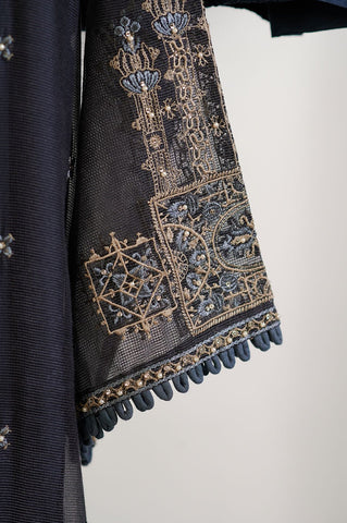 DA-1453 Blue  Embrodiery Coat with Inner & Trouser