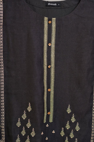 DA-1454 Grey EMBROIDERED KURTA