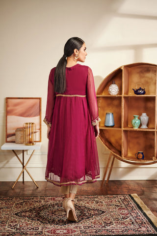 DA-1478 Purple EMBROIDERED KURTA