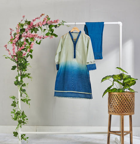 DA-1502 Green Dip Dye KURTA