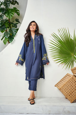 DC-0335 NAVY-BLUE Lawn 2Pcs