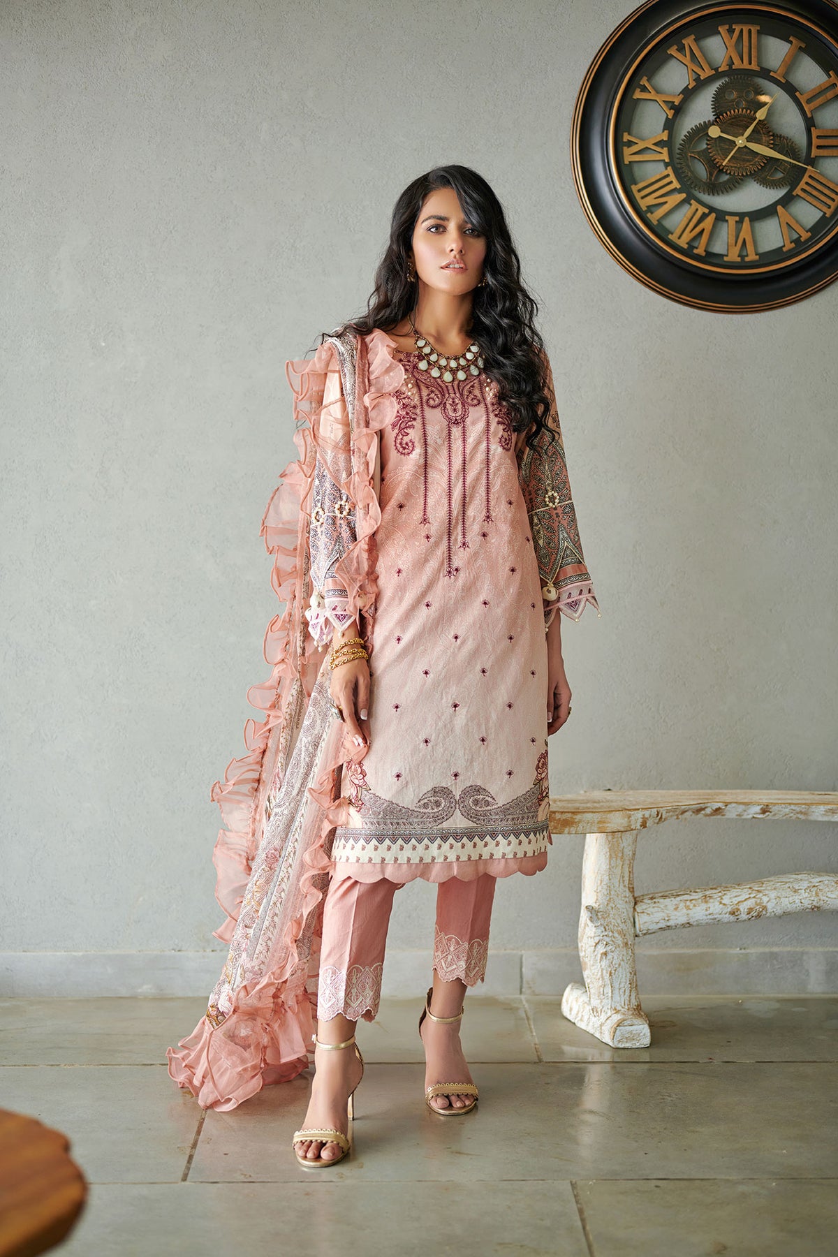 DU-3058 PINK LAWN  3PCS