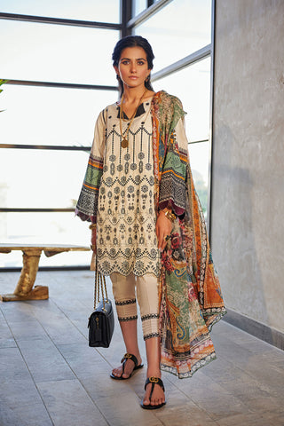 DU-3059 BEIGE LAWN  3PCS