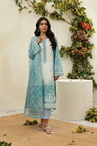 DU-3138 - C-GREEN -  PRINTED LAWN - 3PCS