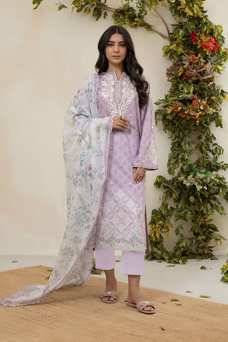 DU-3140 - PURPLE - EMBROIDERED LAWN - 3PCS